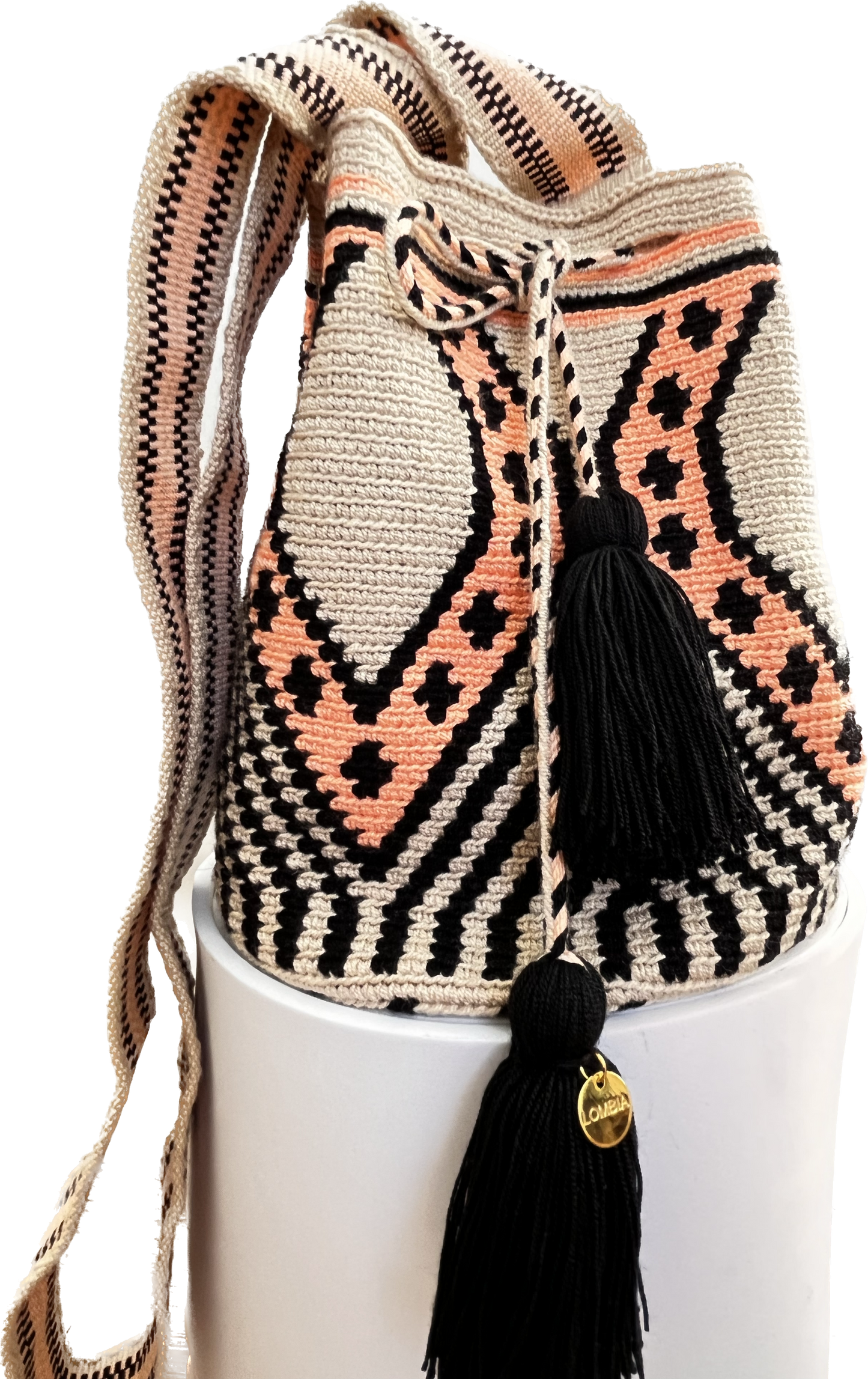 Medium Black & Pink Wayuu Purse