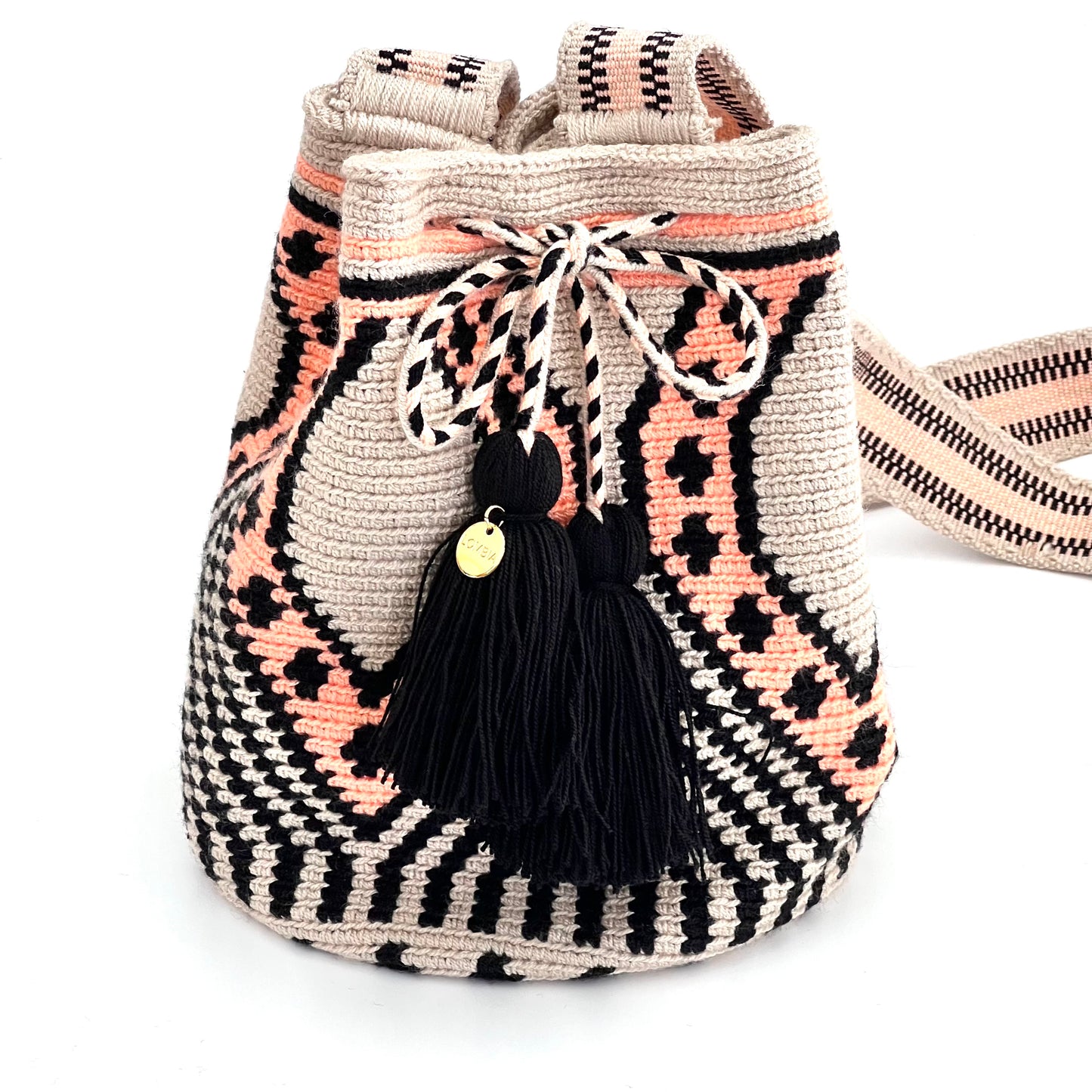 Medium Black & Pink Wayuu Purse